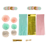Maxbell Set of 20pcs Tissue Paper Flowers Pom Poms Tassels Paper Garland Party Decora