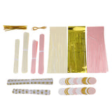 Maxbell Set of 20pcs Mixed Tissue Paper Flowers Balls Tassels Paper Garland Party Decora Gold Pink Beige