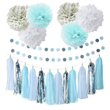 Maxbell Set of 20pcs Tissue Paper Flowers Balls Tassels Banner Garland Party Decor