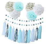 Maxbell Set of 20pcs Tissue Paper Flowers Balls Tassels Banner Garland Party Decor
