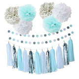 Maxbell Set of 20pcs Tissue Paper Flowers Balls Tassels Banner Garland Party Decor