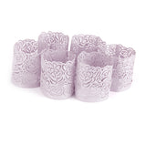 Maxbell Generic 6PCS Hollow Rose Pattern Led Tealight Candles Wraps Candle Holders Light Purple