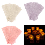 Maxbell Generic 6PCS Hollow Rose Pattern Led Tealight Candles Wraps Candle Holders Light Purple