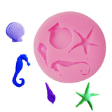 Maxbell 3D Shell Pattern Princess Silicone Fondant Mould Cake Ice Paste Mold Tool Pink