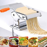Maxbell Stainless Steel 3-Cutting Dies Pasta Lasagne Spaghetti Cutter Machine Manual Pasta Noodles Maker 3-in-1