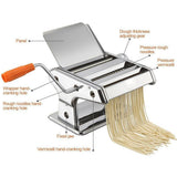 Maxbell Stainless Steel 3-Cutting Dies Pasta Lasagne Spaghetti Cutter Machine Manual Pasta Noodles Maker 3-in-1