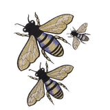 Maxbell 3 Pieces Bee Insect Shape Embroidery Fabric Applique Patch for Sewing on Clothes Costume