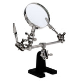 Maxbell 2.5X Magnifying Glass Soldering Solder Iron Stand Third Helping Hand Magnifier Alligator Clamp Soldering Stand Top Glass