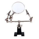 Maxbell 2.5X Magnifying Glass Soldering Solder Iron Stand Third Helping Hand Magnifier Alligator Clamp Soldering Stand Top Glass