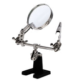 Maxbell 2.5X Magnifying Glass Soldering Solder Iron Stand Third Helping Hand Magnifier Alligator Clamp Soldering Stand Top Glass