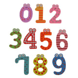 Maxbell 10pcs Multicolored Wooden Number Magnets 0-9 Refrigerator Magnets Kids Toy