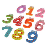 Maxbell 10pcs Multicolored Wooden Number Magnets 0-9 Refrigerator Magnets Kids Toy