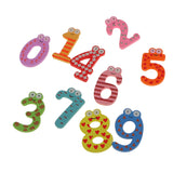 Maxbell 10pcs Multicolored Wooden Number Magnets 0-9 Refrigerator Magnets Kids Toy