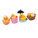 Maxbell 4 Pieces Micro Landscape Mini Resin Bonsai DIY Garden Decor Bucket Duckling