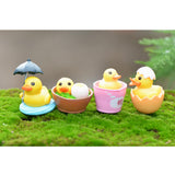 Maxbell 4 Pieces Micro Landscape Mini Resin Bonsai DIY Garden Decor Bucket Duckling