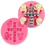 Maxbell Pink Skull Style Fondant Cake Mold Soap Mould Tool Muffin Baking Tray Pudding Pizza #3