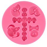 Maxbell Pink Skull Style Fondant Cake Mold Soap Mould Tool Muffin Baking Tray Pudding Pizza #3