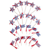 Maxbell 24 Pieces Star Flag Cake Topper Picks Wedding Baby Shower Birthday Decor