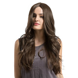 Maxbell Women Long Middle Part Wig Natural Brown Curly Synthetic Hair Wigs Cosplay