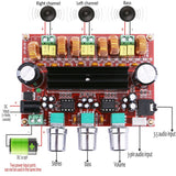 Maxbell TPA3116D2 2x50W+100W Channel Digital Power Audio Sereo Amplifier Board, DC 12-24V Car Stereo AMP Module for Audio System DIY Speakers with Volume Knob; Heatsink