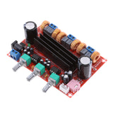 Maxbell TPA3116D2 2x50W+100W Channel Digital Power Audio Sereo Amplifier Board, DC 12-24V Car Stereo AMP Module for Audio System DIY Speakers with Volume Knob; Heatsink