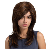 Maxbell Fancy Natural Women Synthetic Hair Wig Long Straight Full Wigs Cosplay Brown