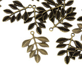 Maxbell 30pcs Antique Bronze Leaf Charms Pendant Lot Connector Jewelry DIY Craft