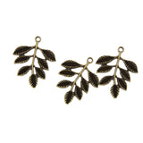 Maxbell 30pcs Antique Bronze Leaf Charms Pendant Lot Connector Jewelry DIY Craft