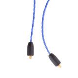 Maxbell 3.5mm MMCX Gold-Plated Upgrade Audio Cable Cord with Mic and Remote Volumn Control for Shure se215/se425/se535/se846/ue900 Blue