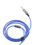 Maxbell 3.5mm MMCX Gold-Plated Upgrade Audio Cable Cord with Mic and Remote Volumn Control for Shure se215/se425/se535/se846/ue900 Blue