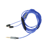 Maxbell 3.5mm MMCX Gold-Plated Upgrade Audio Cable Cord with Mic and Remote Volumn Control for Shure se215/se425/se535/se846/ue900 Blue