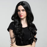 Maxbell 27 Inch Charming Women Long Curly Wavy Wig Heat Resistant Wigs Black Party Cosplay