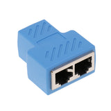 Maxbell RJ45 Splitter Connector,1 to 2 Ways RJ-45 Interface Splitter Ethernet Cable Socket Adapter 8P8C HUB Network LAN Internet PC laptop Router Contact Modular Plug For Cat5 Cat5e Cat6 Cat7 Ethernet Cables Blue