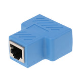 Maxbell RJ45 Splitter Connector,1 to 2 Ways RJ-45 Interface Splitter Ethernet Cable Socket Adapter 8P8C HUB Network LAN Internet PC laptop Router Contact Modular Plug For Cat5 Cat5e Cat6 Cat7 Ethernet Cables Blue