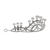 Maxbell Bridal Princess Pearl Crystal Tiara Wedding Headband Crown Hair Accessories
