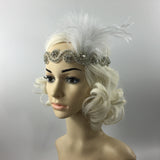 Maxbell Fashion Wedding Bridal Feather Diamante Headband Headpiece 1920s Hair Band