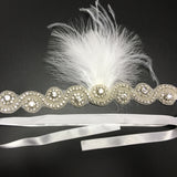 Maxbell Fashion Wedding Bridal Feather Diamante Headband Headpiece 1920s Hair Band