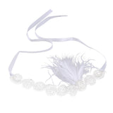 Maxbell Fashion Wedding Bridal Feather Diamante Headband Headpiece 1920s Hair Band