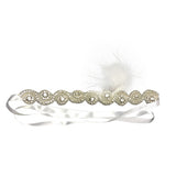 Maxbell Fashion Wedding Bridal Feather Diamante Headband Headpiece 1920s Hair Band