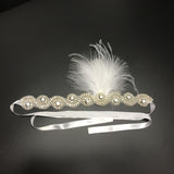 Maxbell Fashion Wedding Bridal Feather Diamante Headband Headpiece 1920s Hair Band