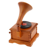 Maxbell Wooden Gramophone Music Box Melody Box Desk Decoration Over the Rainbow