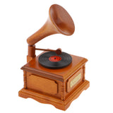 Maxbell Wooden Gramophone Music Box Melody Box Desk Decoration Over the Rainbow
