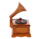 Maxbell Wooden Gramophone Music Box Melody Box Desk Decoration Over the Rainbow