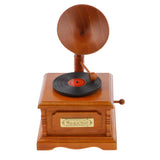 Maxbell Wooden Gramophone Music Box Melody Box Desk Decoration Over the Rainbow