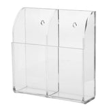 Maxbell 2 Grids TV Remote Control Phone Organizer Storage Box Clear Holder for Wall
