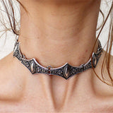 Maxbell Vintage Bohemian Antique Silver Collar Choker Necklace Ethnic Jewelry