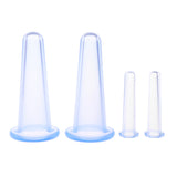 Maxbell 4Pcs Silicone Cupping Cups Set with Storage Bag Massage Vacuum Rubber Cup Anti Cellulite for Full Body Face Back Legs