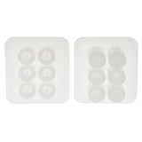 Maxbell 2 Pieces DIY Silicone Round Bead Mold Resin Earring Jewelery Making Moulds Craft