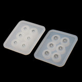 Maxbell 2 Pieces DIY Silicone Round Bead Mold Resin Earring Jewelery Making Moulds Craft