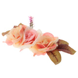 Maxbell Unfinished Real Touch Fabric Roses Flower Leaf Silk Sewing Embellishment for Clothes Headband Hat Applique DIY Trim Craft